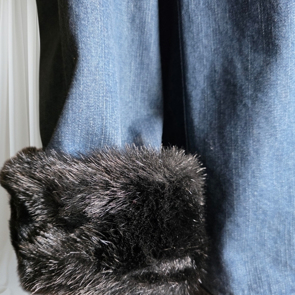 2 Pc Denim Jacket & Removable Faux Fur Liner Vest XL. - Picture 3 of 16